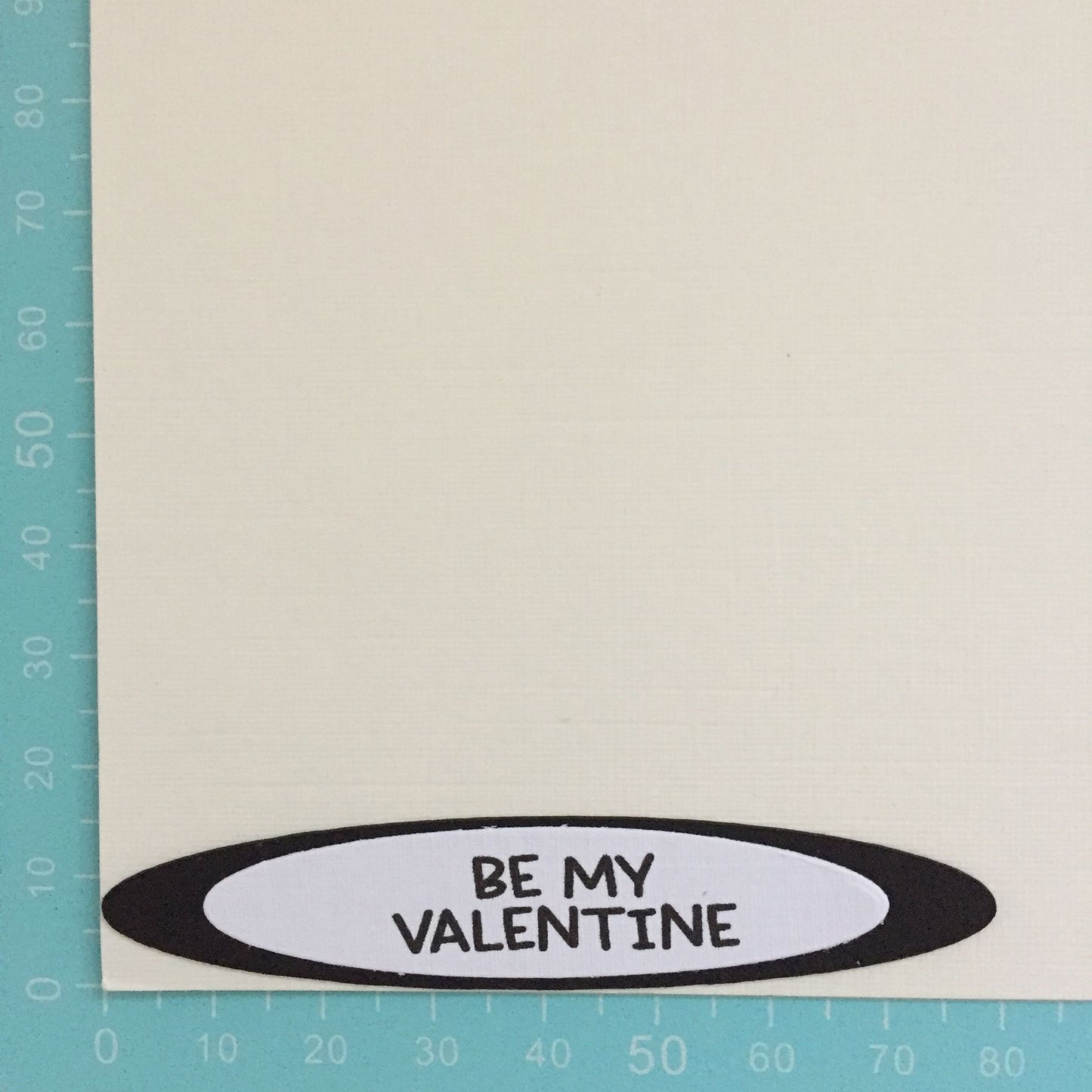 10 'BE MY VALENTINE' Black & White Oval Sentiment Card Making Toppers