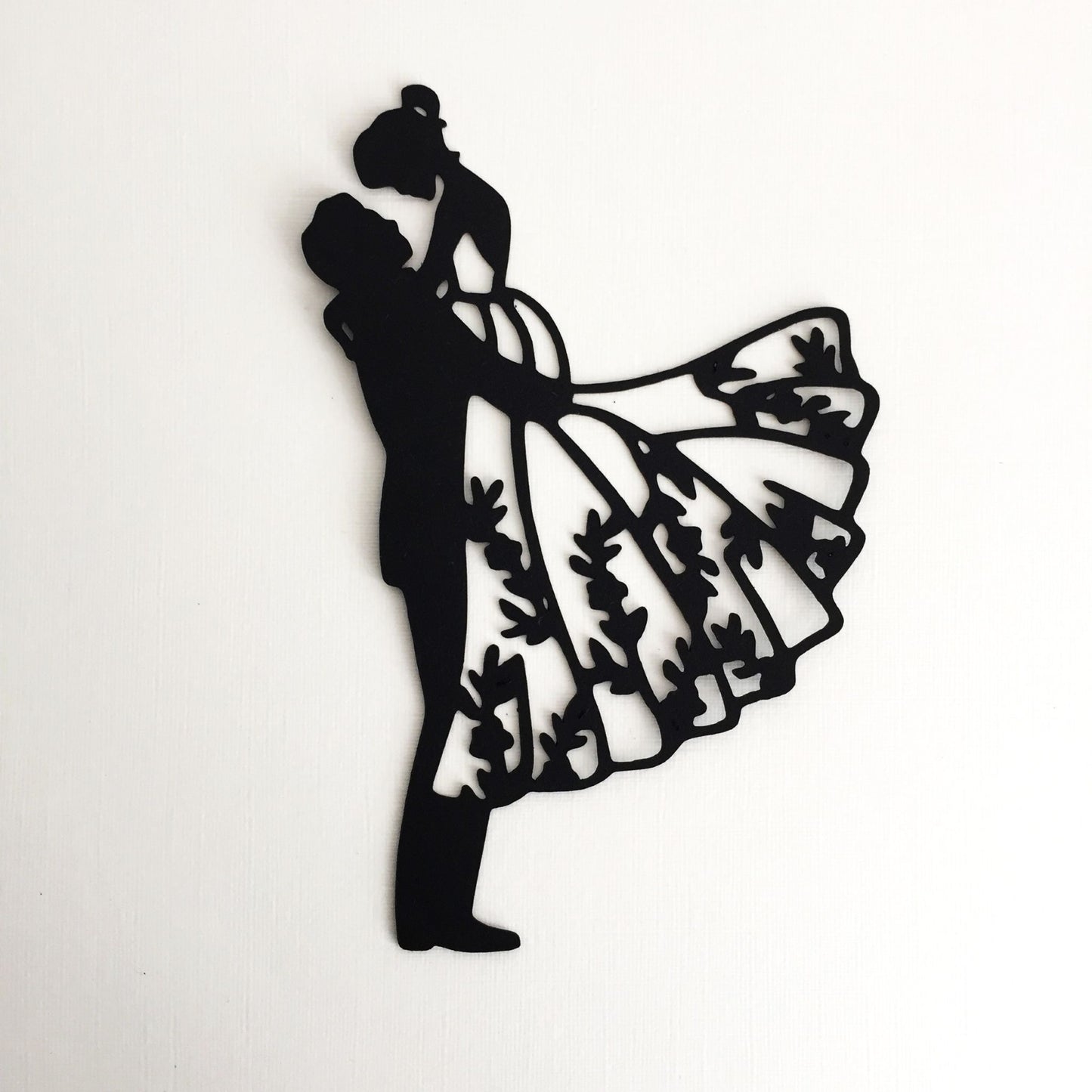 6 Black BRIDE & GROOM SILHOUETTE Die Cuts - Wedding Card Making Toppers (B)