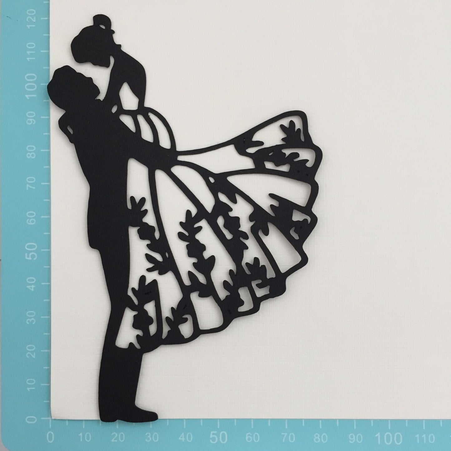 6 Black BRIDE & GROOM SILHOUETTE Die Cuts - Wedding Card Making Toppers (B)