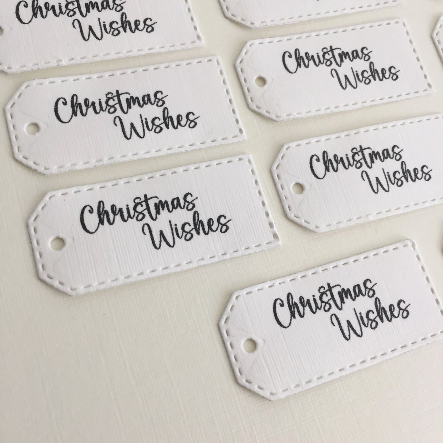 10 CHRISTMAS WISHES TAG Christmas Die Cut Card Making Toppers