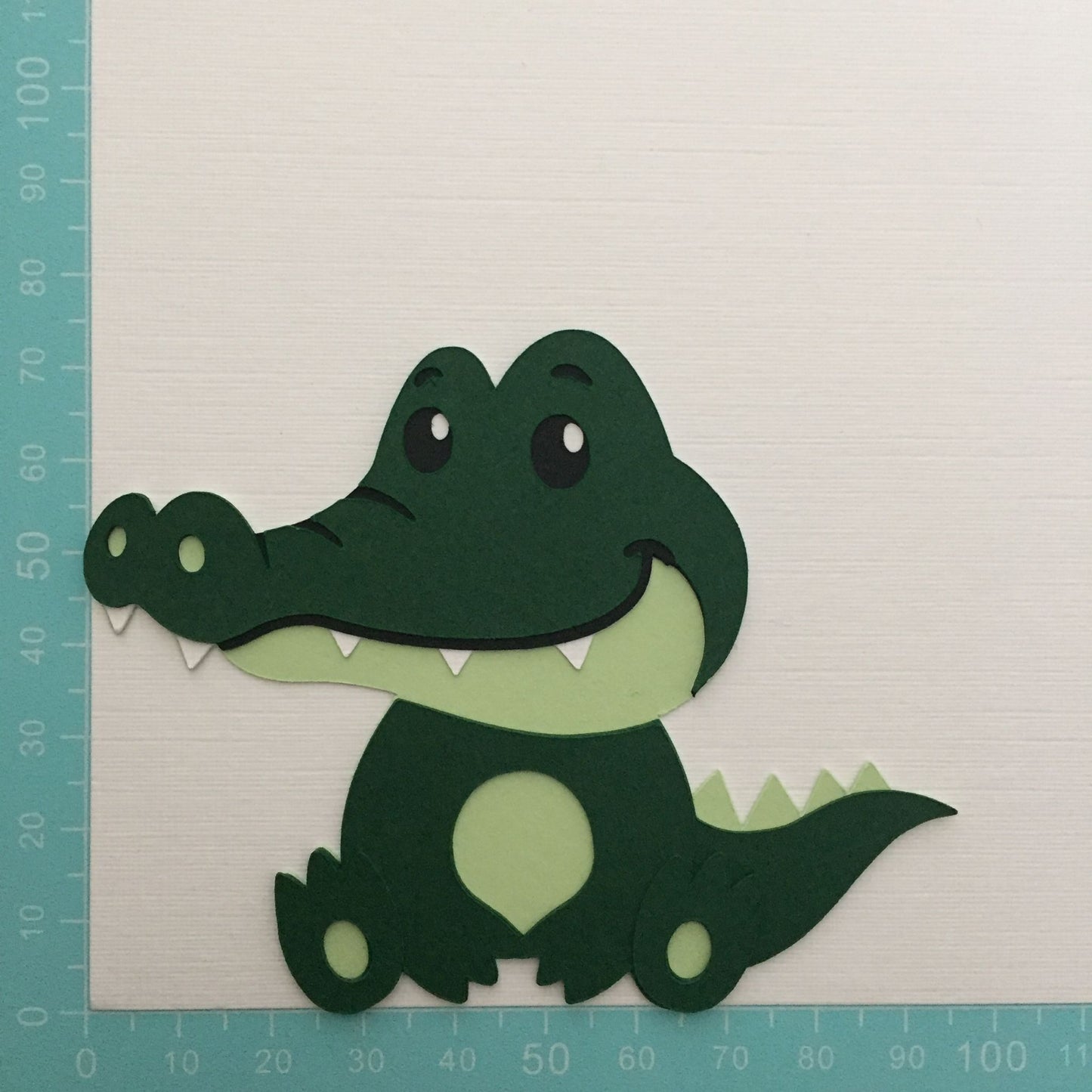 4 Handmade CROCODILE Die Cut Card Making Toppers