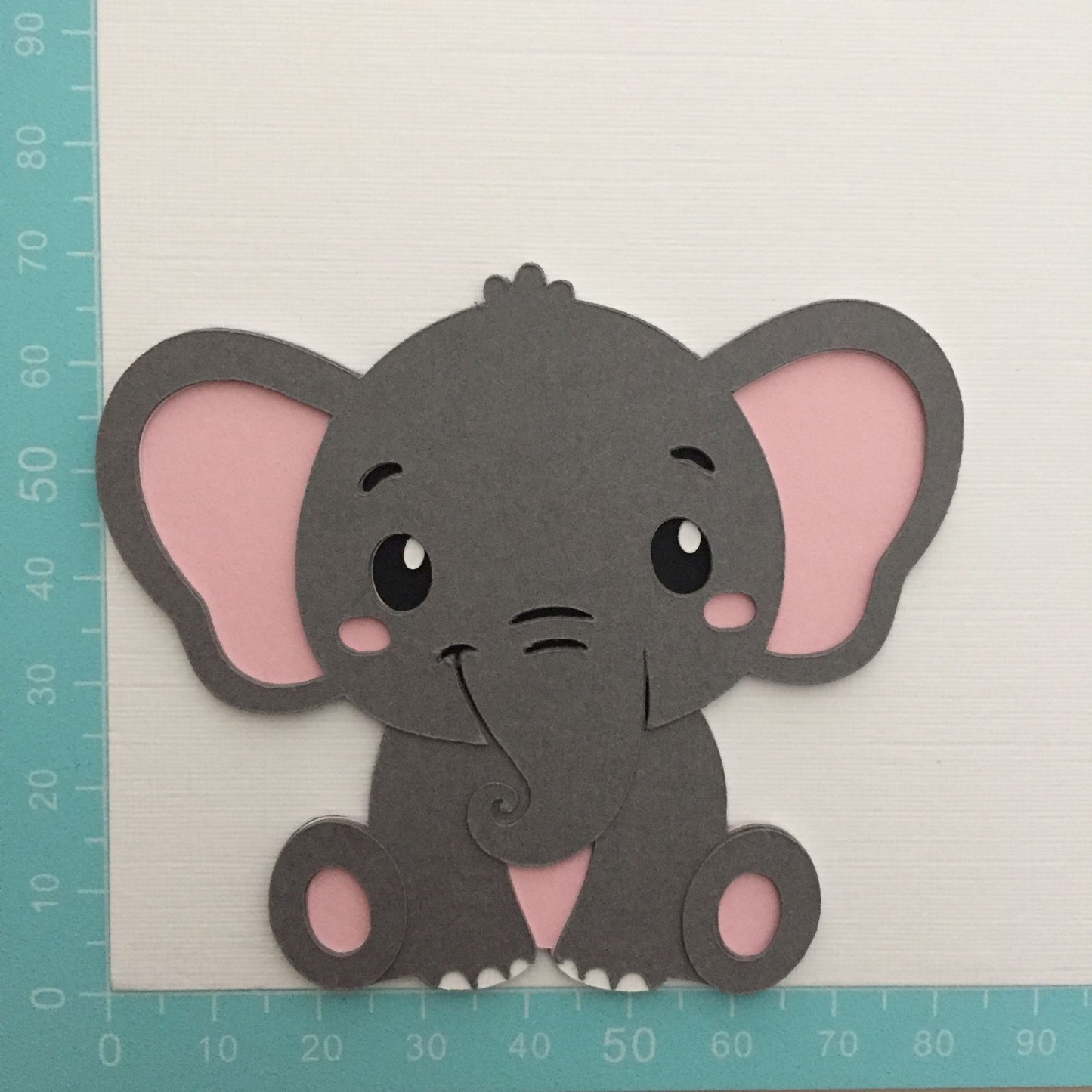 4 Handmade ELEPHANT Die Cut Card Making Toppers