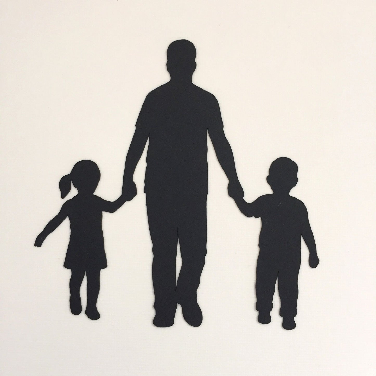 6 Black FATHER, SON, DAUGHTER Silhouette Card Making Die Cuts