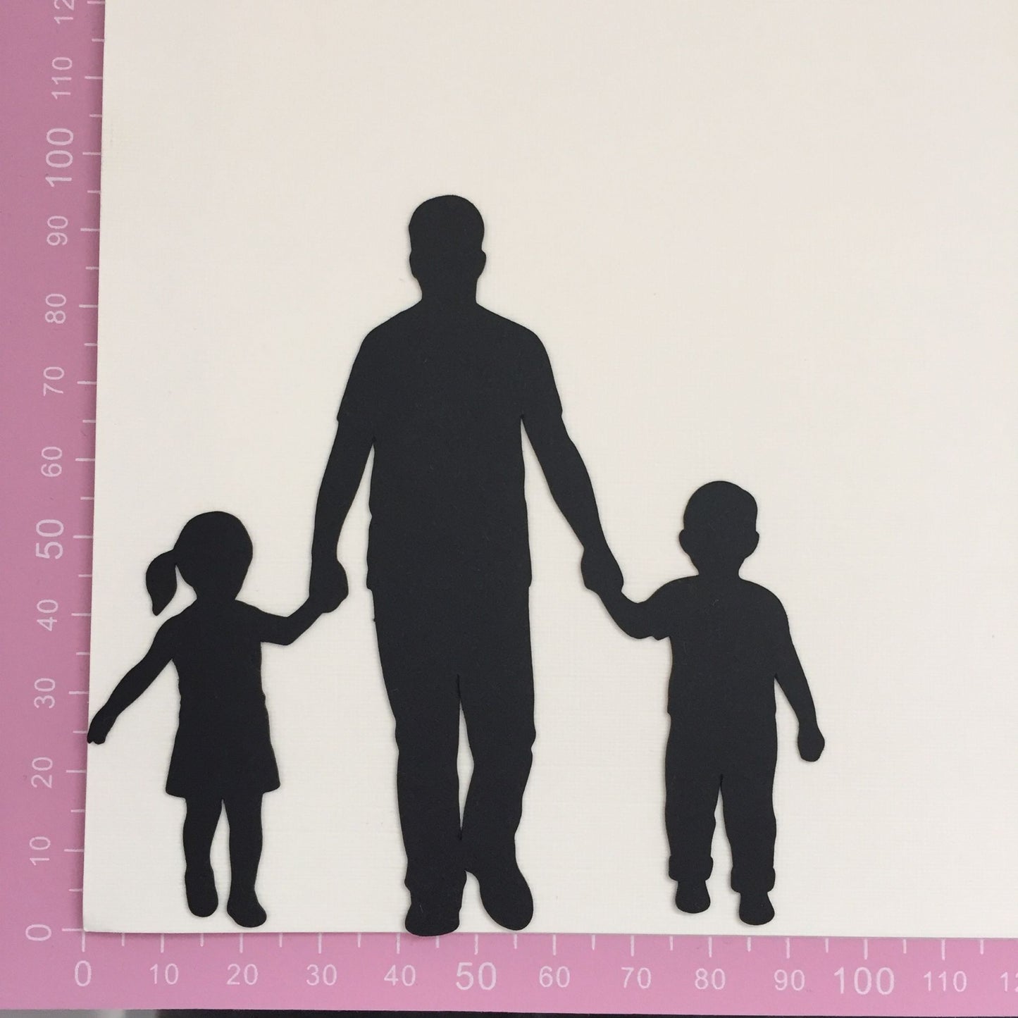 6 Black FATHER, SON, DAUGHTER Silhouette Card Making Die Cuts
