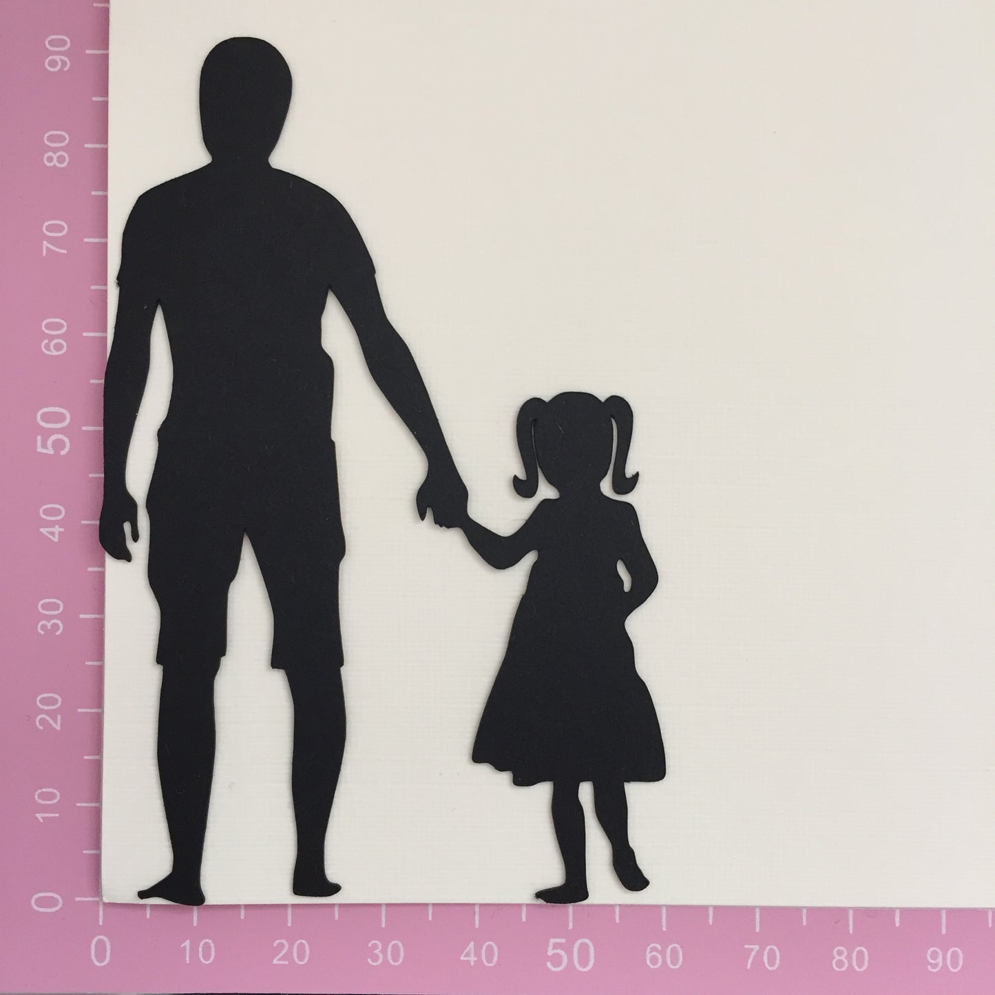6 Black FATHER & DAUGHTER Silhouette Card Making Die Cuts