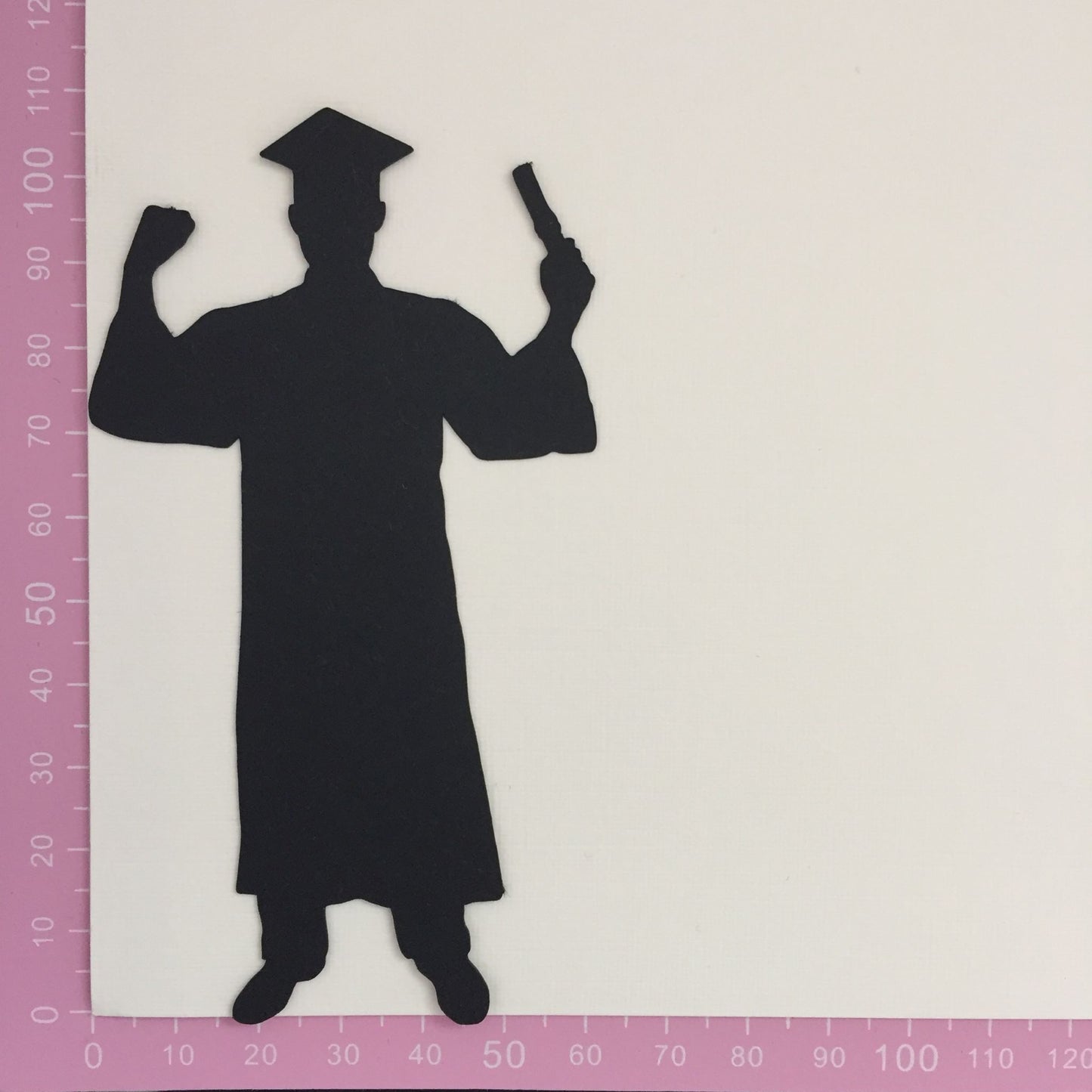 6 Black MALE/BOY GRADUATE Silhouette Graduation Card Making Die Cuts