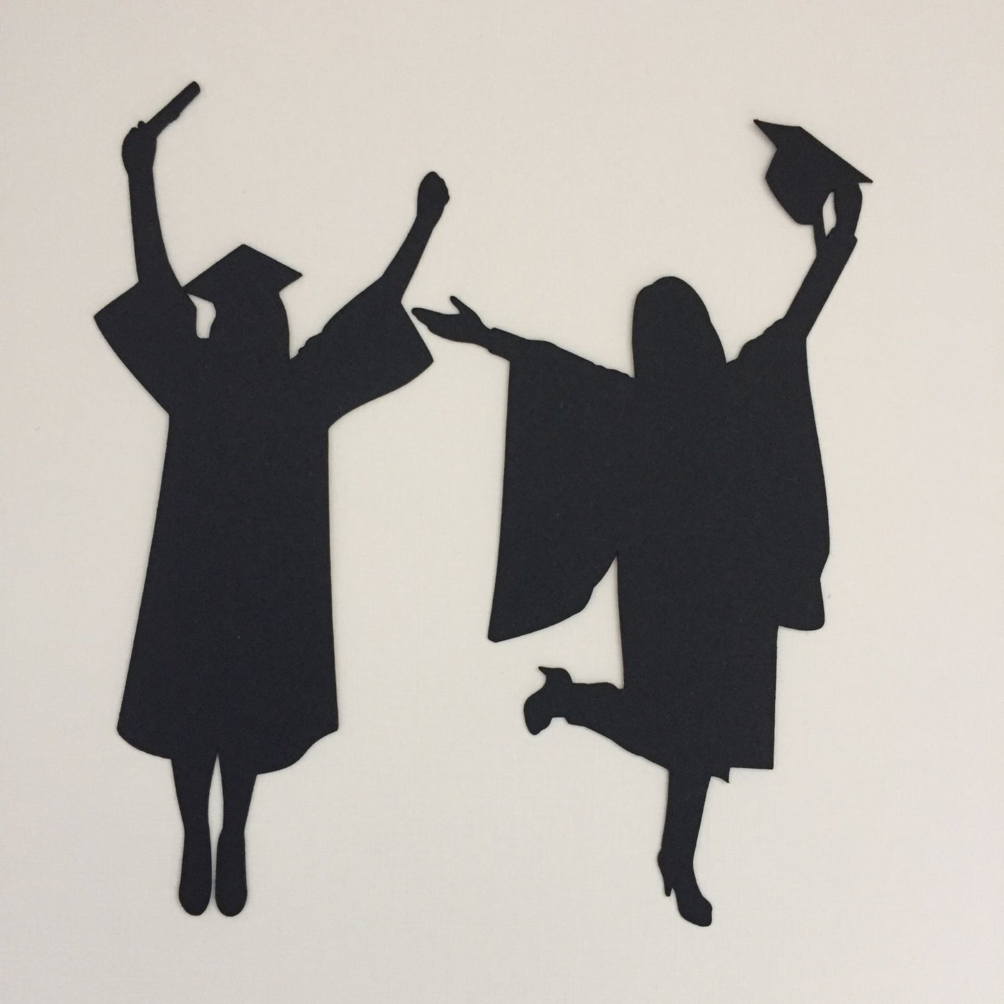 6 Black FEMALE/GIRL GRADUATE Silhouette Graduation Card Making Die Cuts