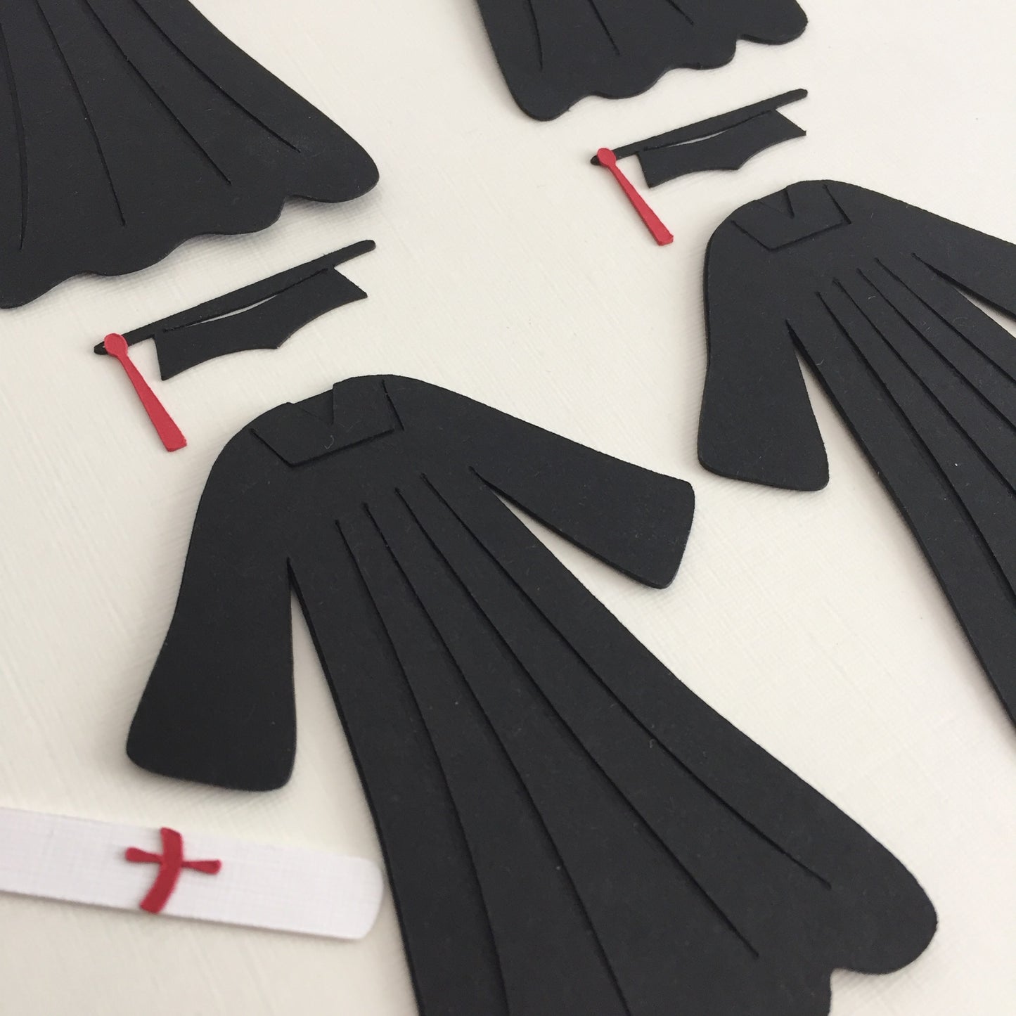 4 Graduation CAP, GOWN & SCROLL Die Cut Card Making Toppers