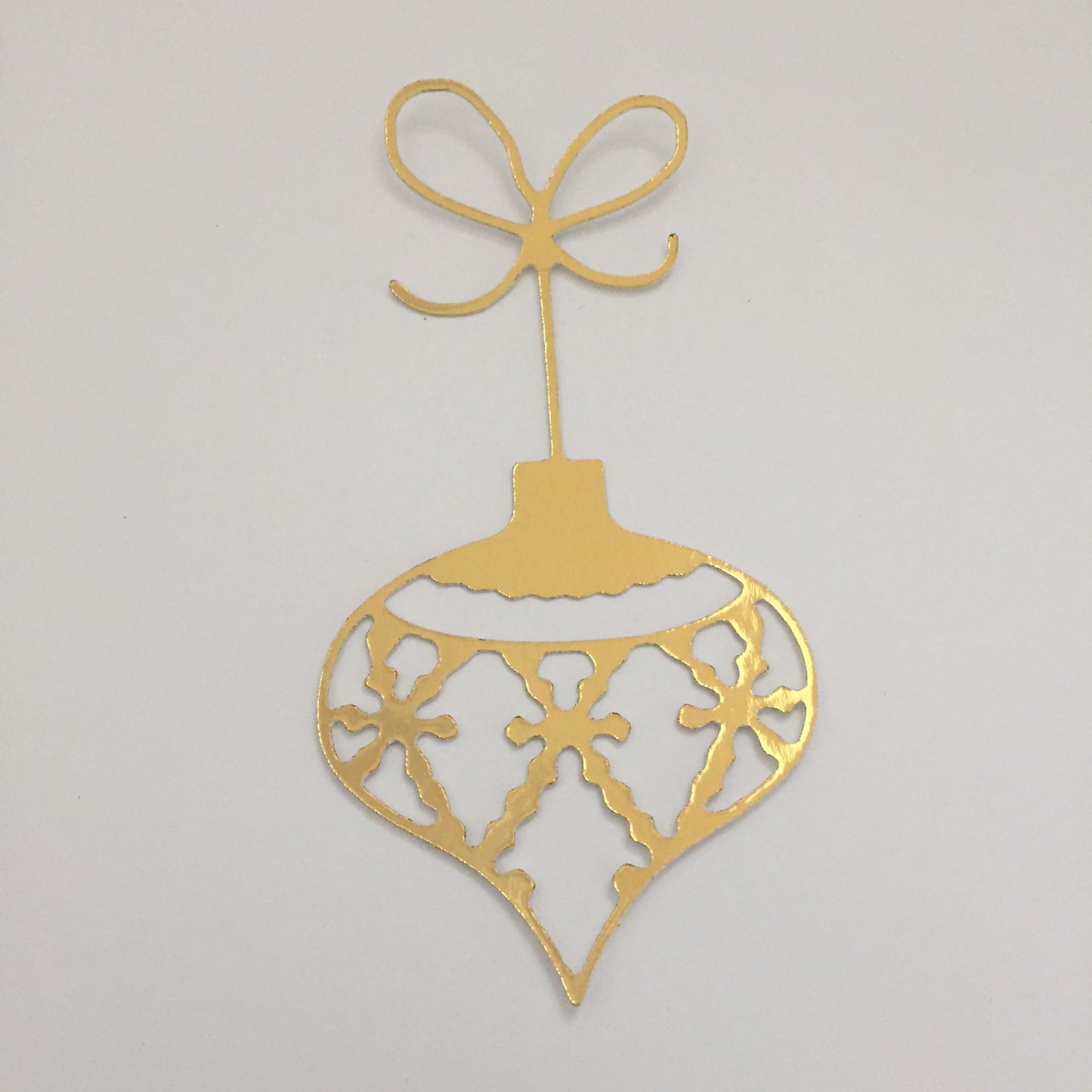 12 Gold & Silver TEARDROP BAUBLE Christmas Card Making Die Cuts