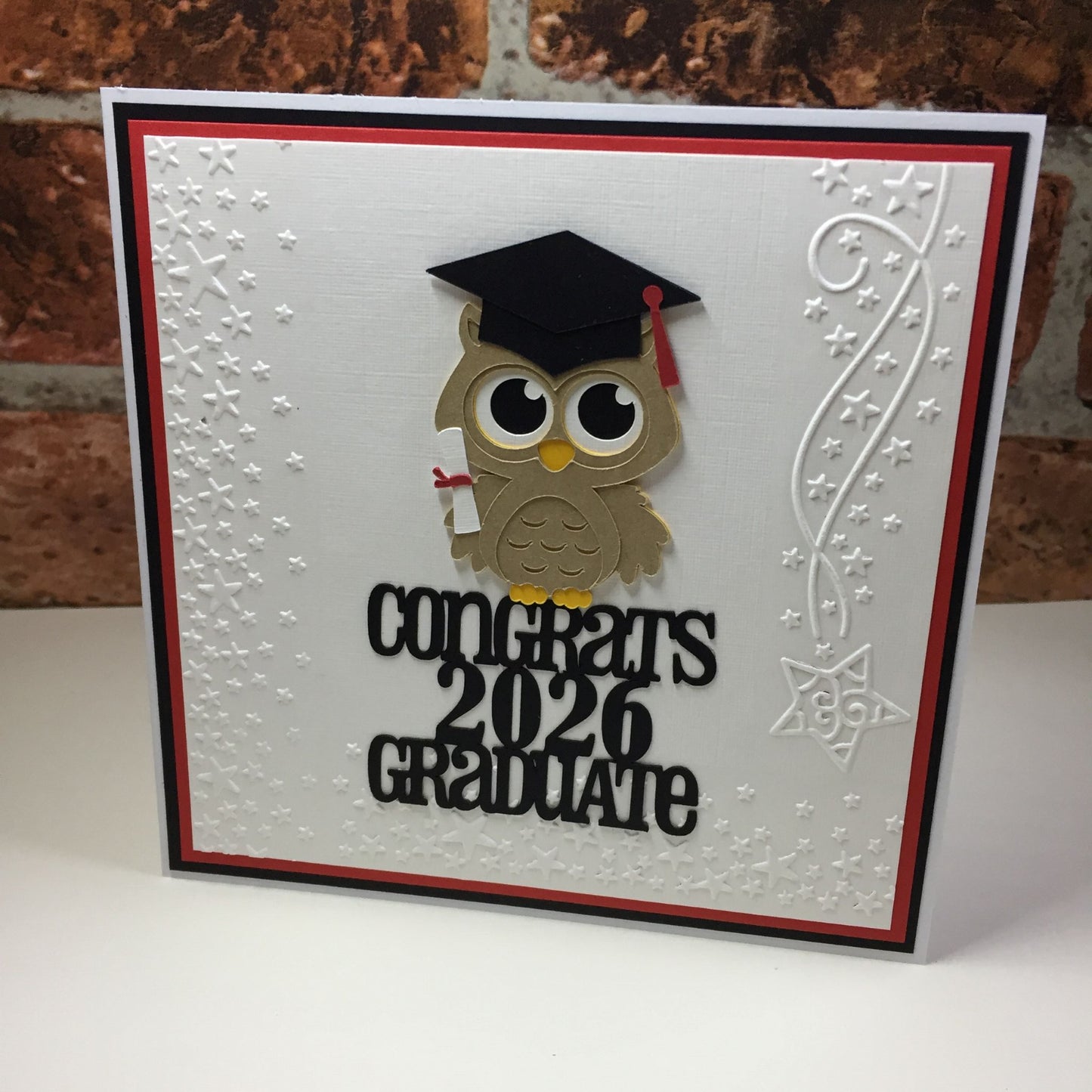 10 Black 'CONGRATS 2026 GRADUATE' Graduation Sentiment Card Making Die Cuts