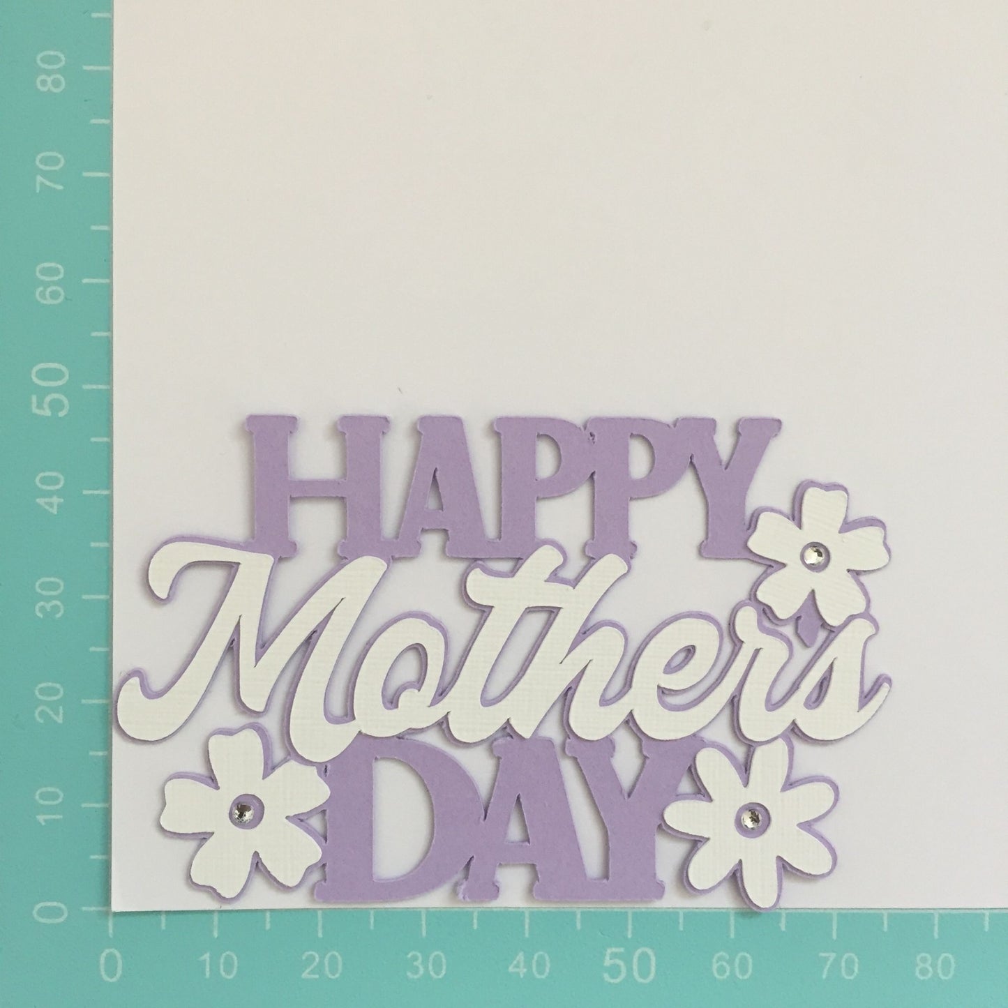 6 Floral Lilac & White HAPPY MOTHER'S DAY Sentiment Die Cut Toppers