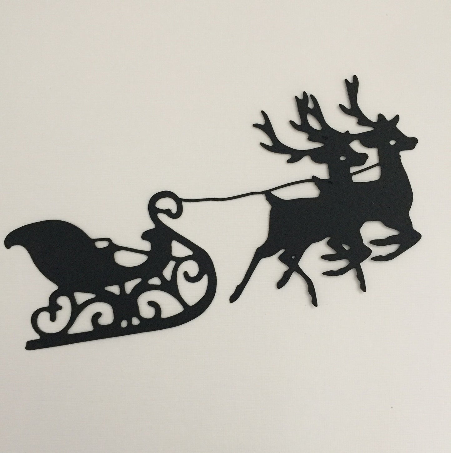 6 SANTA SLEIGH & REINDEER Silhouette Christmas Card Making Die Cuts