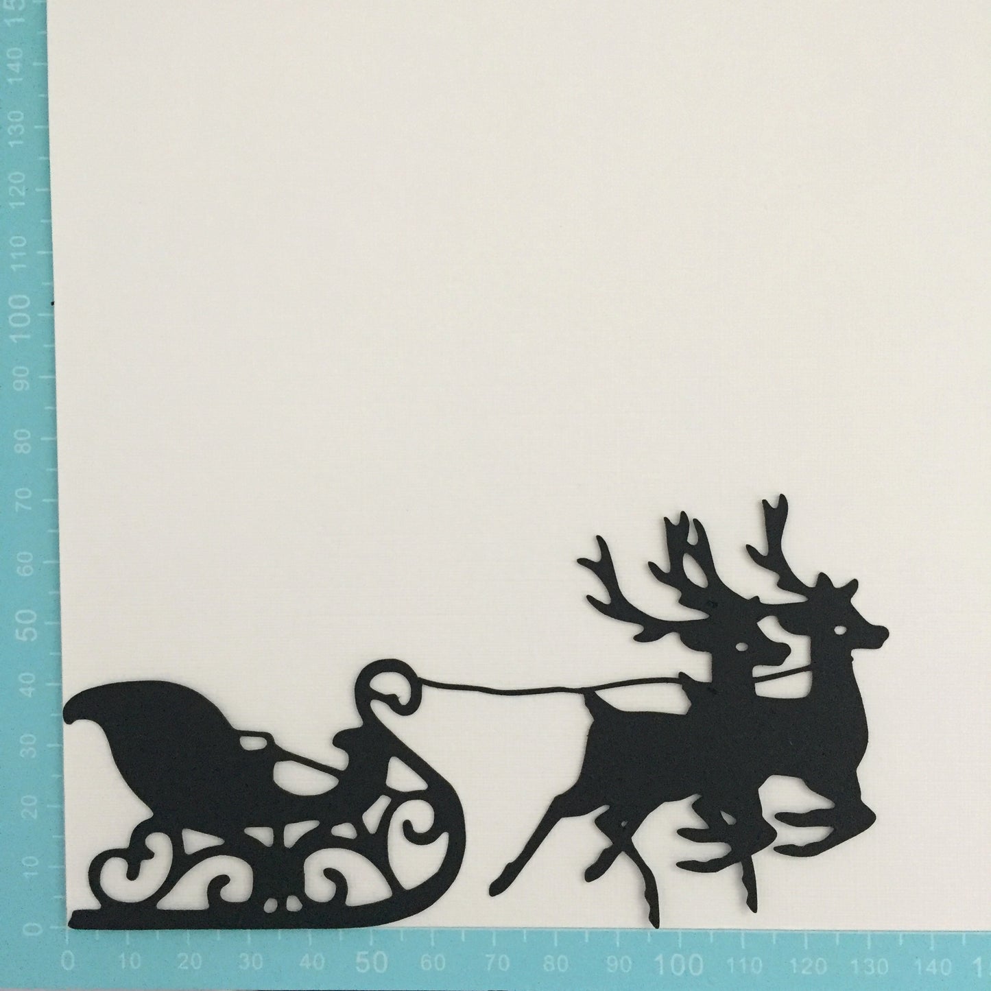 6 SANTA SLEIGH & REINDEER Silhouette Christmas Card Making Die Cuts