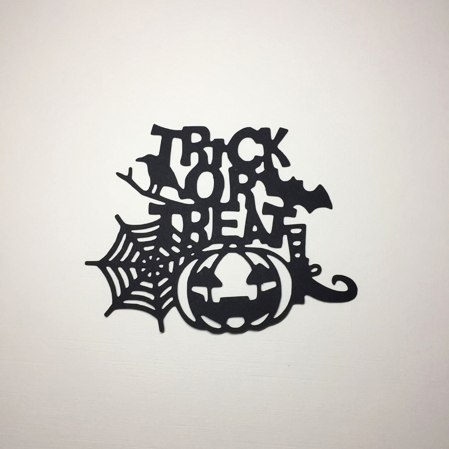 6 Black TRICK OR TREAT PUMPKIN Halloween Card Making Die Cuts
