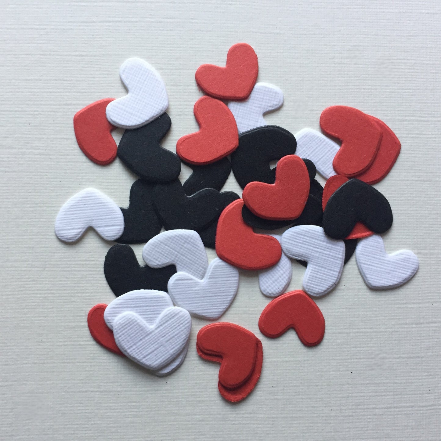 12 LOVE & HEARTS Red, Black, White Die Cuts