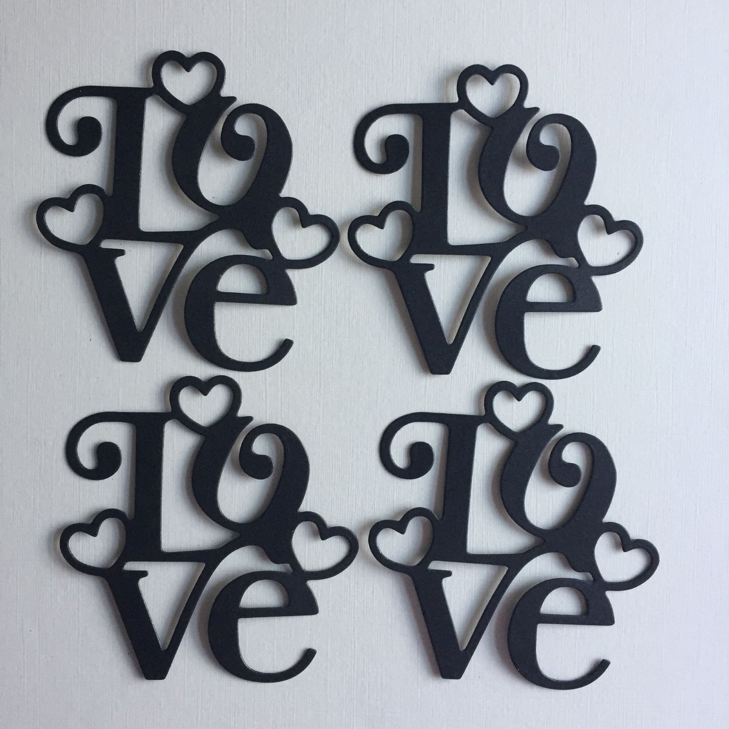 12 LOVE & HEARTS Red, Black, White Die Cuts