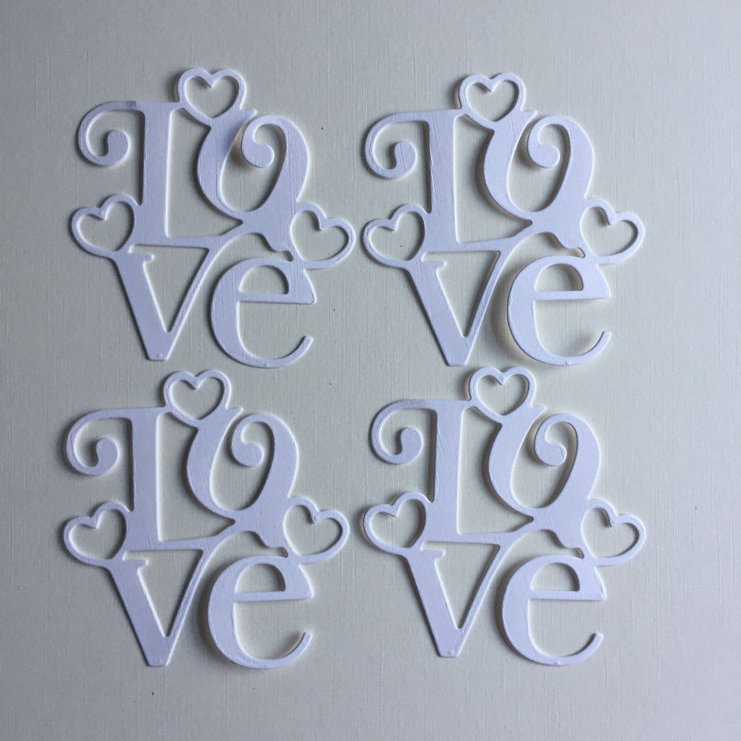 12 LOVE & HEARTS Red, Black, White Die Cuts
