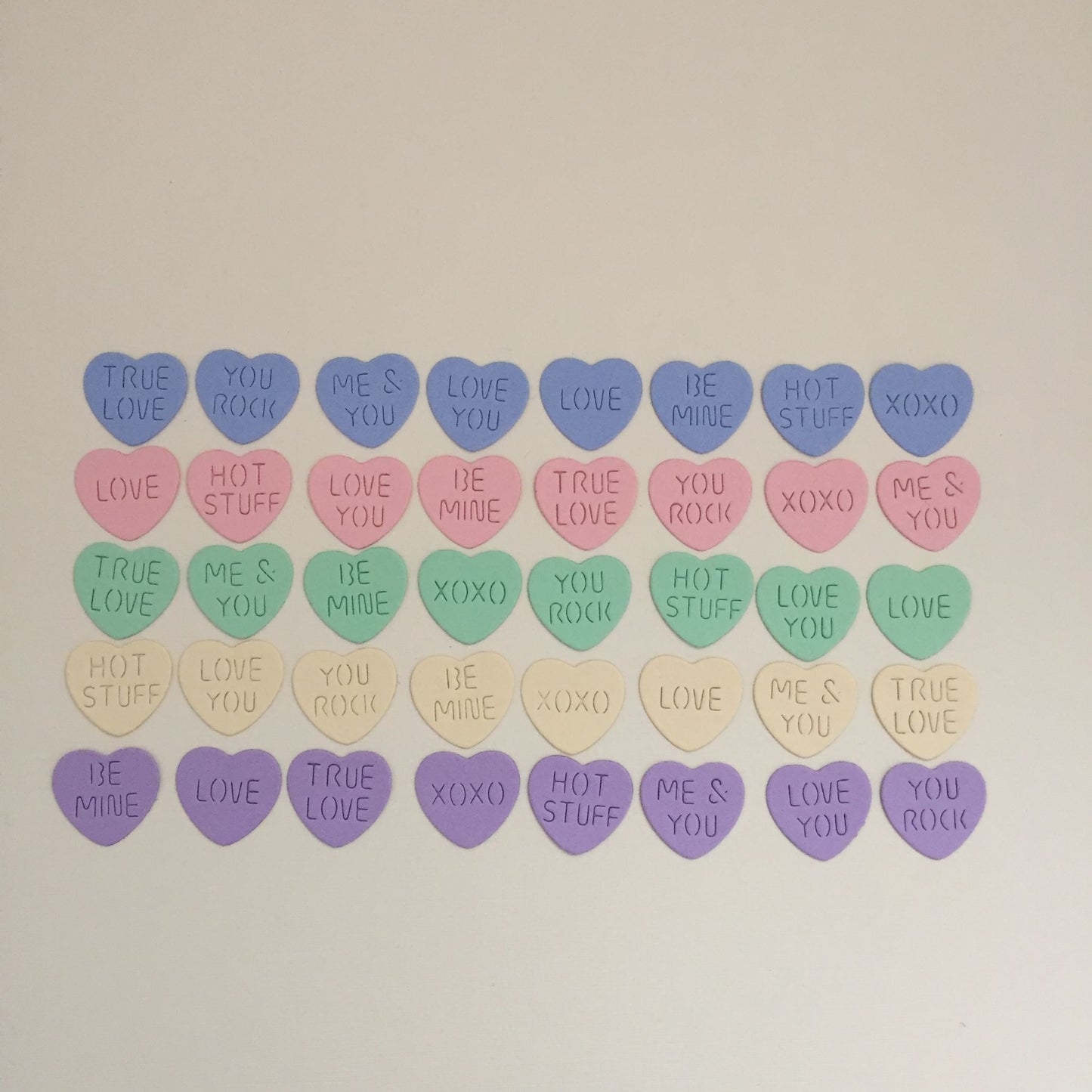 40 PASTEL LOVE HEART Valentine Card Making Die Cut Embellishments