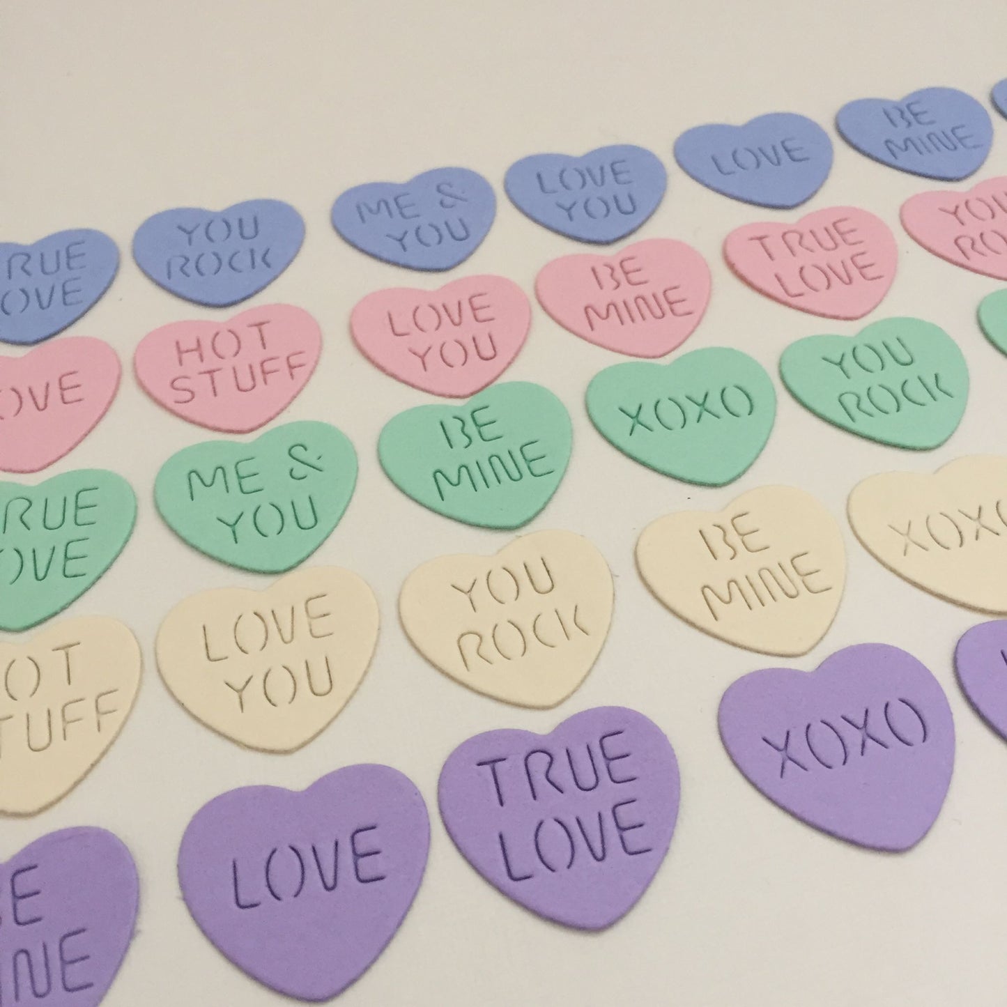 40 PASTEL LOVE HEART Valentine Card Making Die Cut Embellishments