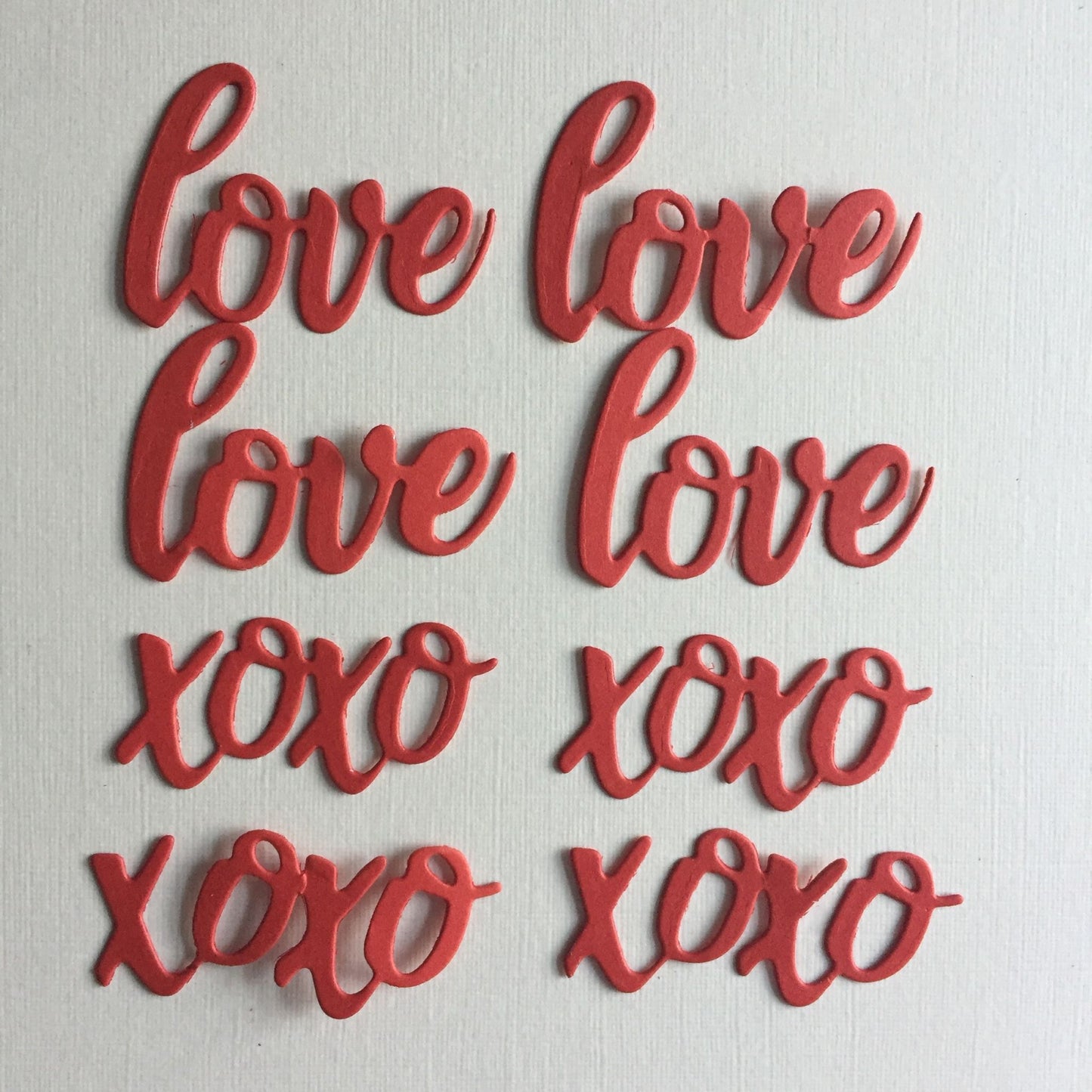 24 LOVE & XOXO Red, Black, White Card Making Die Cuts