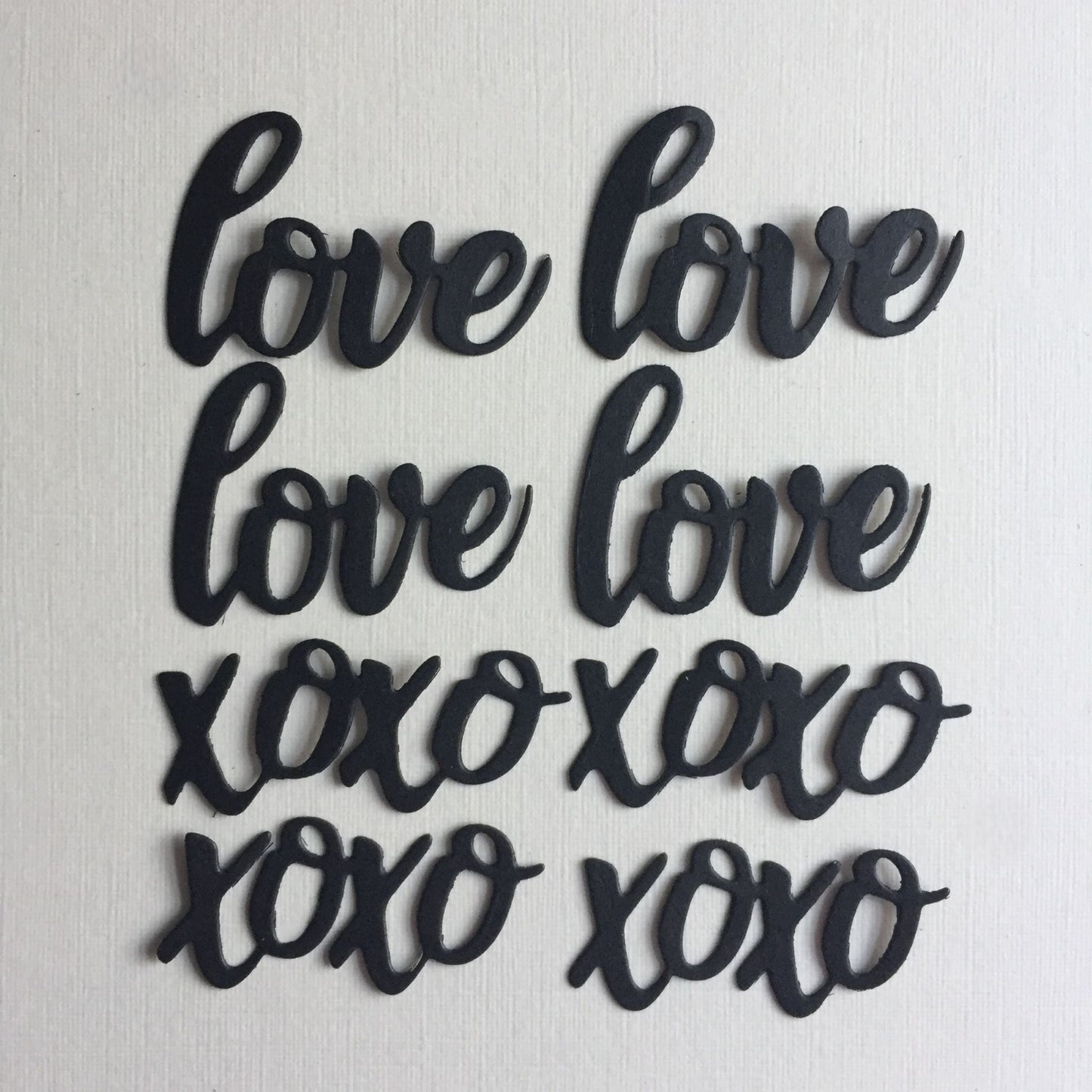24 LOVE & XOXO Red, Black, White Card Making Die Cuts