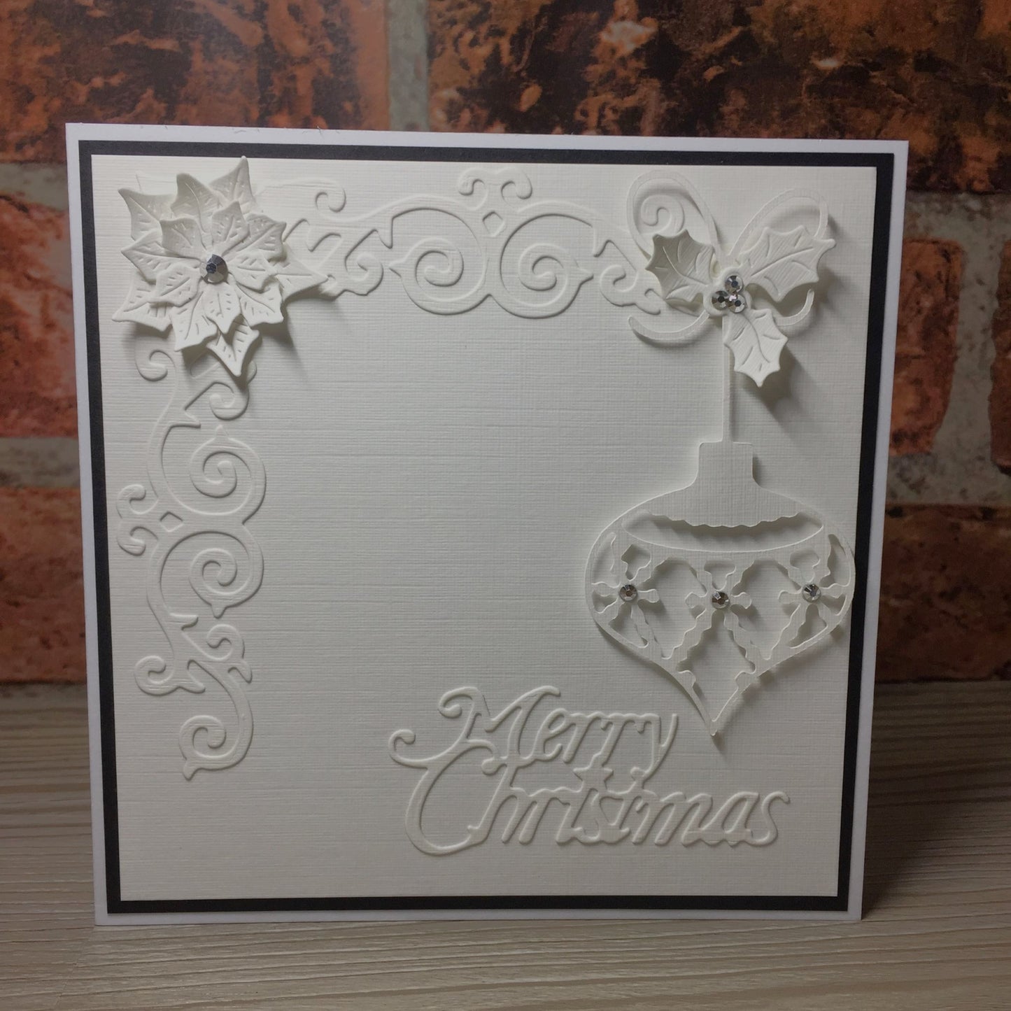 12 White POINSETTIA Die Cut Christmas Card Making Toppers