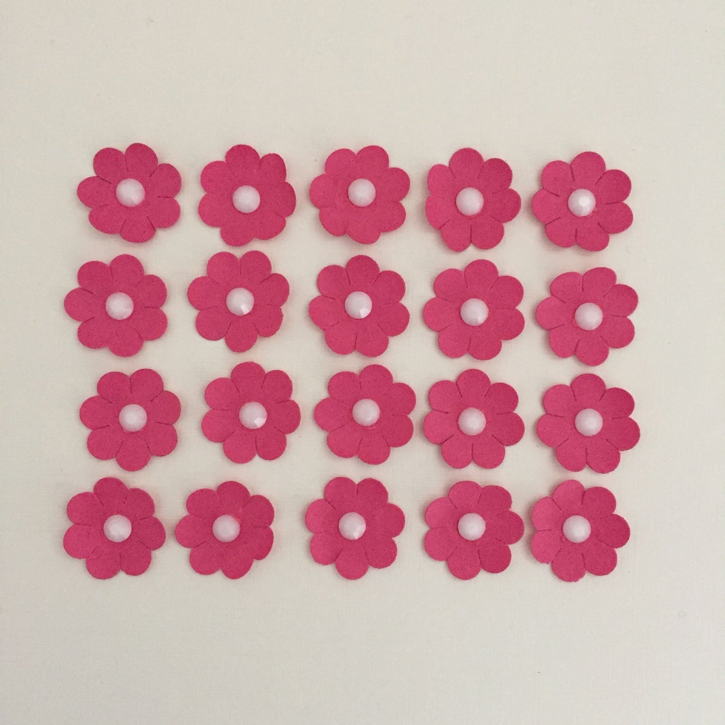 20 Small PINK FLOWER Valentine/Wedding Card Making Toppers