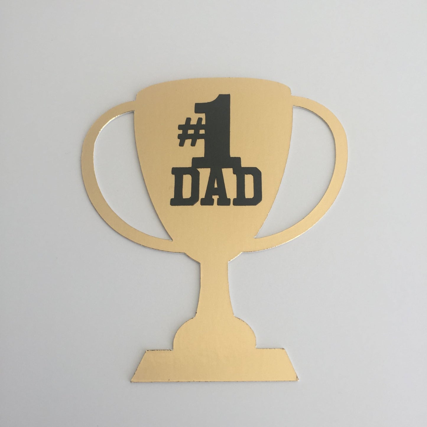 6 Gold #1 DAD TROPHY Die Cut Card Making Toppers - Large
