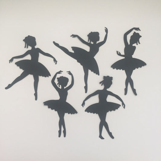 5 Black BALLERINA SILHOUETTE Card Making Die Cuts