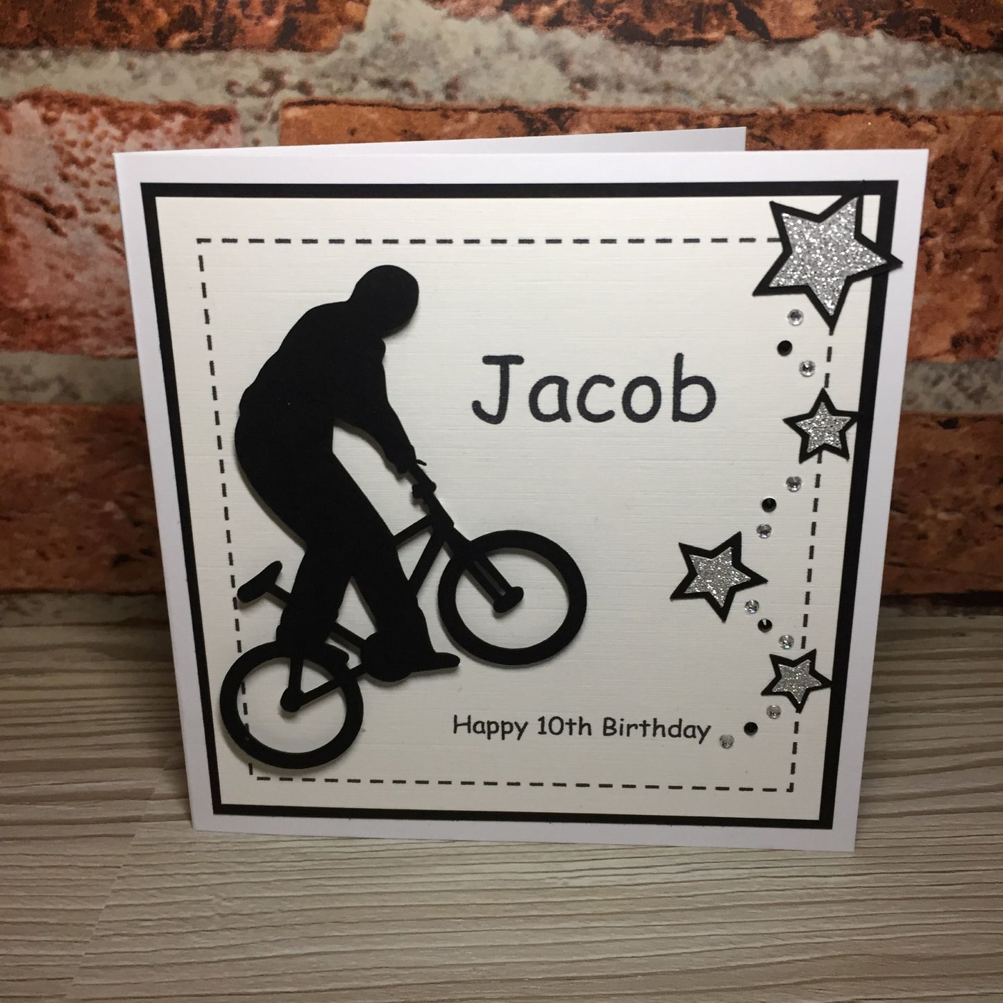 6 Black BIKER SILHOUETTE Card Making Die Cuts