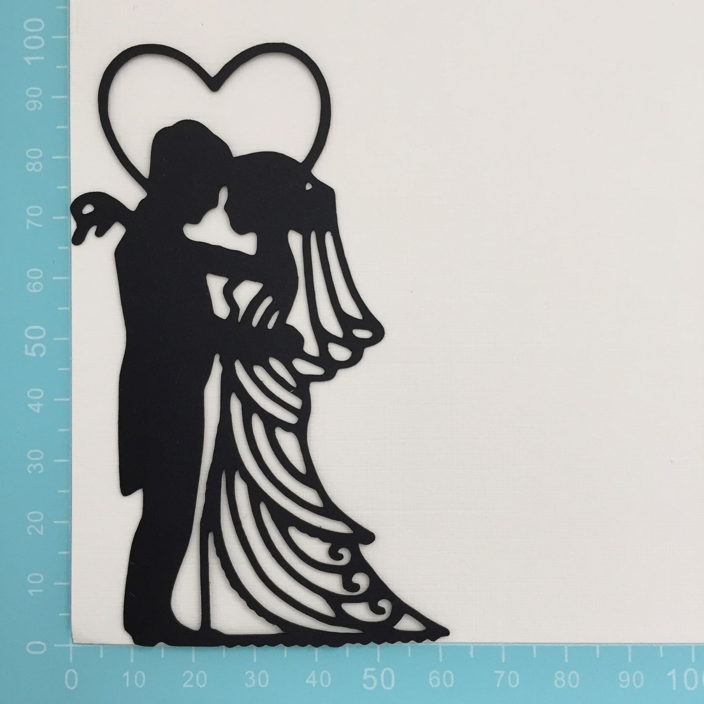 6 Black BRIDE & GROOM SILHOUETTE Die Cuts - Wedding Card Making Toppers (C)