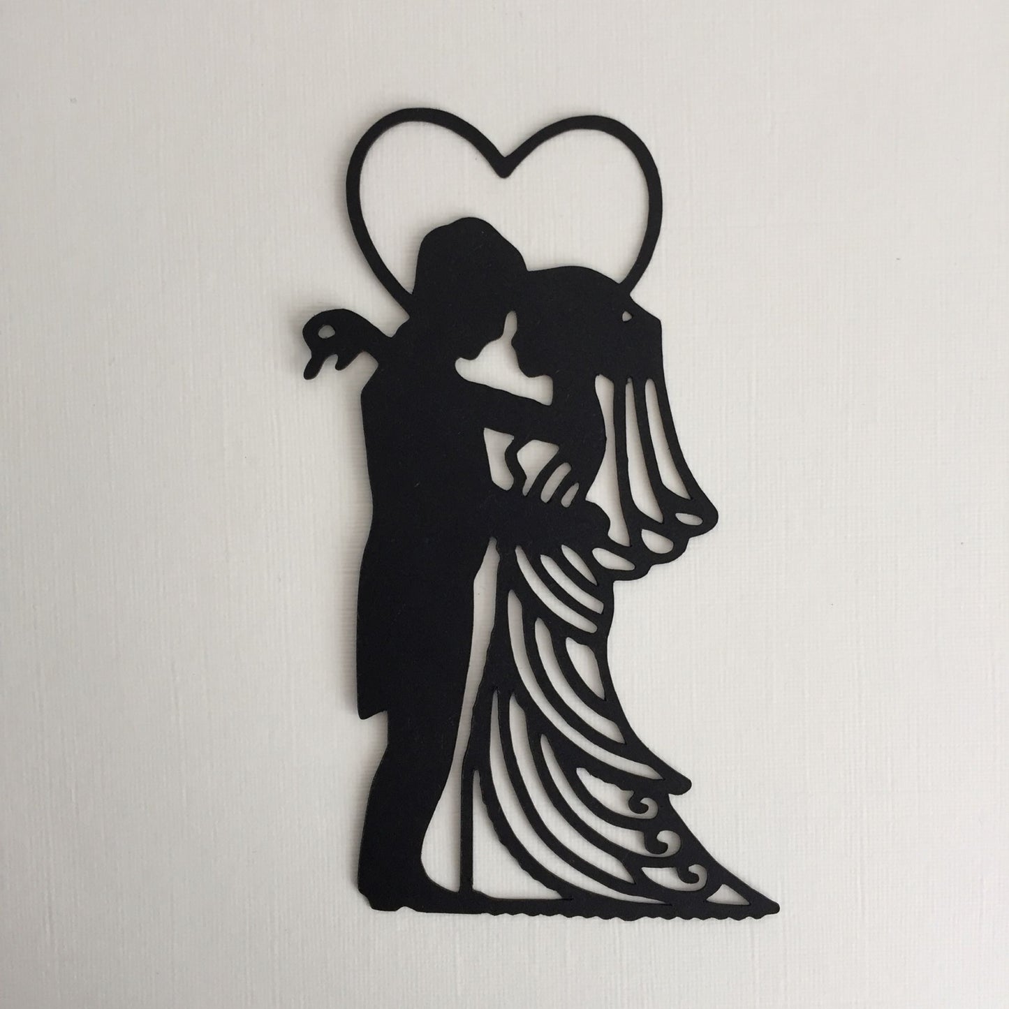 6 Black BRIDE & GROOM SILHOUETTE Die Cuts - Wedding Card Making Toppers (C)