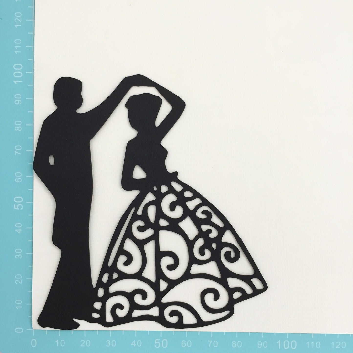 6 Black BRIDE & GROOM SILHOUETTE Die Cuts (D) - Wedding Card making Toppers