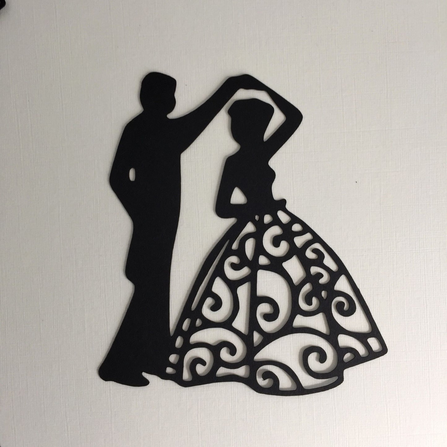 6 Black BRIDE & GROOM SILHOUETTE Die Cuts (D) - Wedding Card making Toppers
