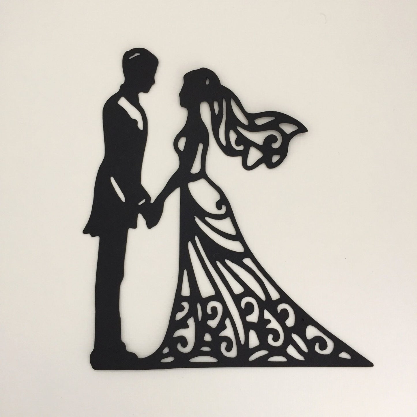 6 Black BRIDE & GROOM SILHOUETTE Die Cuts (E) - Wedding Card Making Toppers