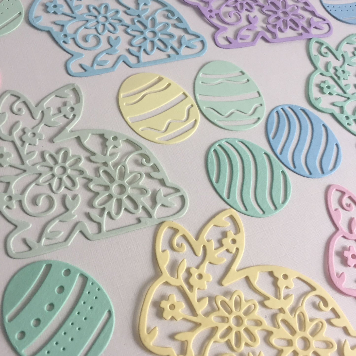 18pc Pastel EASTER BUNNY & EGG Card Making Die Cuts