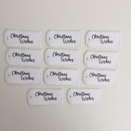 10 CHRISTMAS WISHES TAG Christmas Die Cut Card Making Toppers