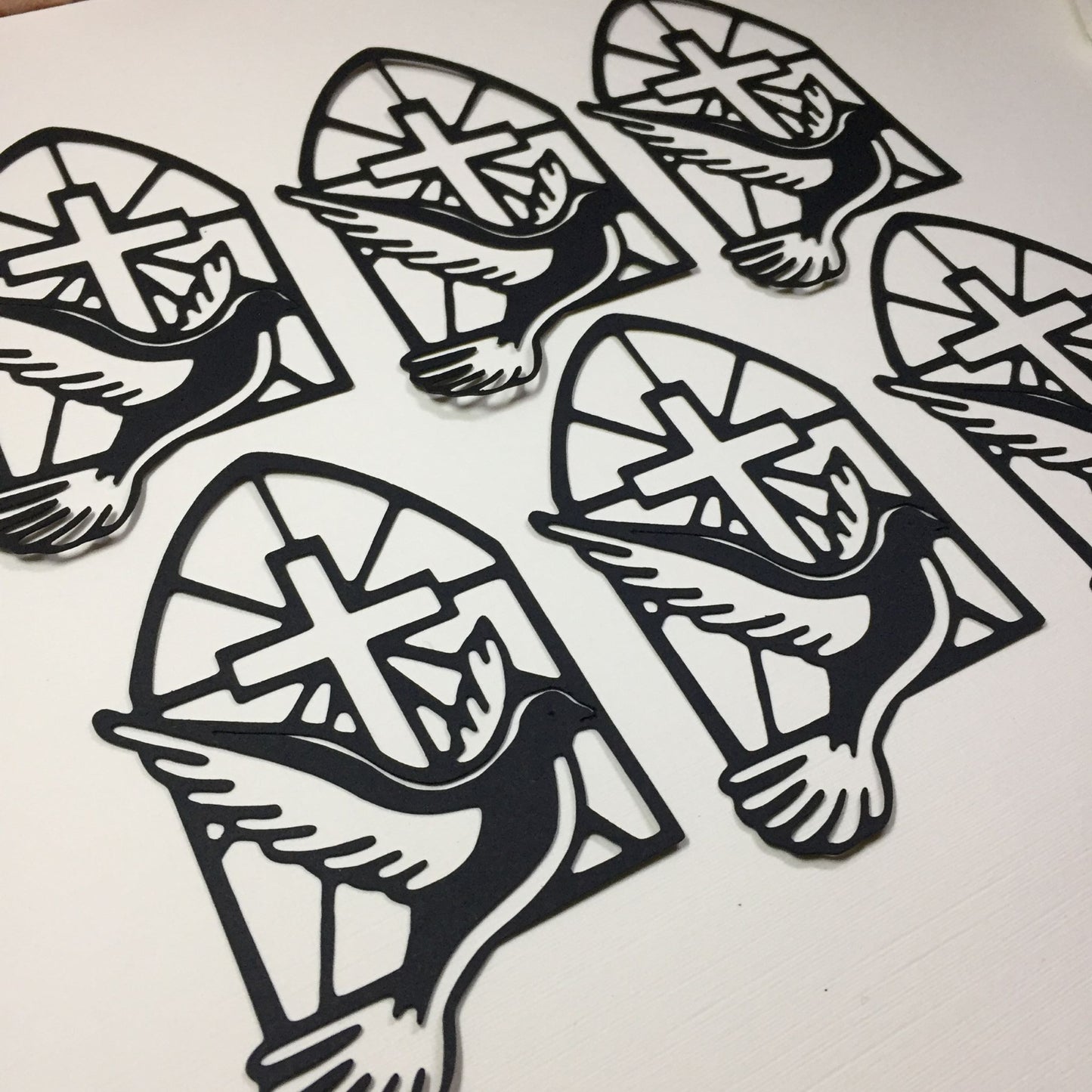 6 Black Church Window Sympathy Card Making Die Cuts