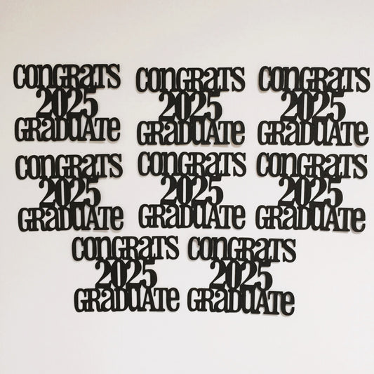 8 Black 'CONGRATS 2025 GRADUATE' Graduation Sentiment Card Making Die Cuts