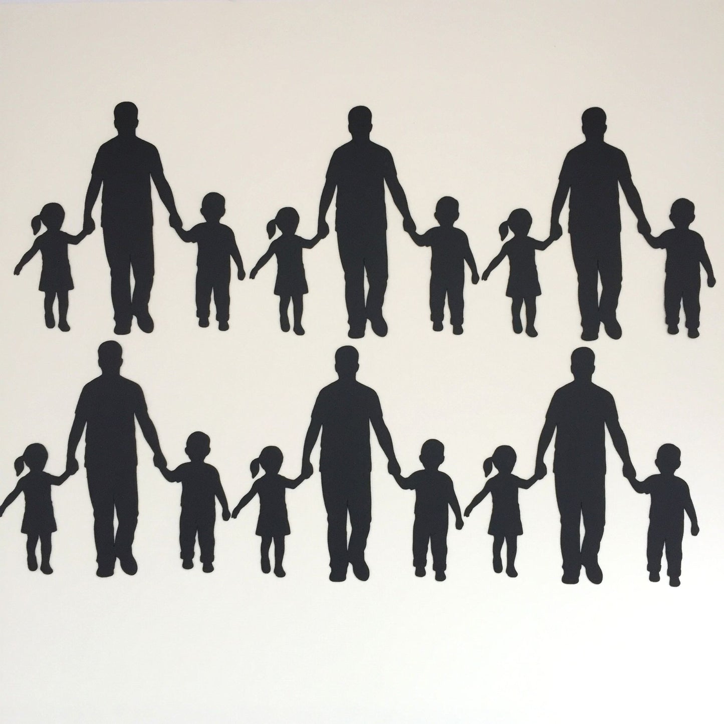 6 Black FATHER, SON, DAUGHTER Silhouette Card Making Die Cuts