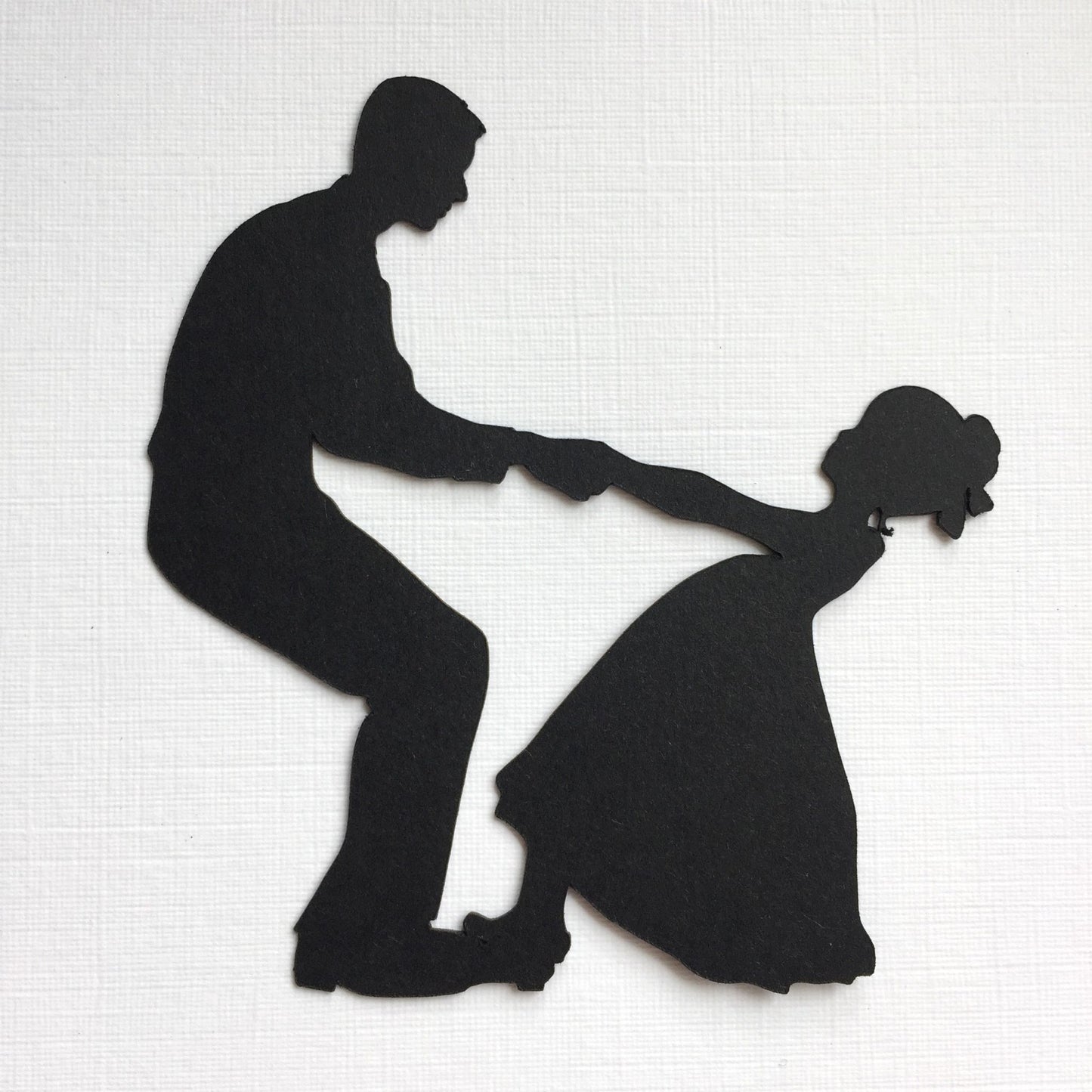 6 Black FATHER & DAUGHTER DANCING Silhouette Card Making Die Cuts