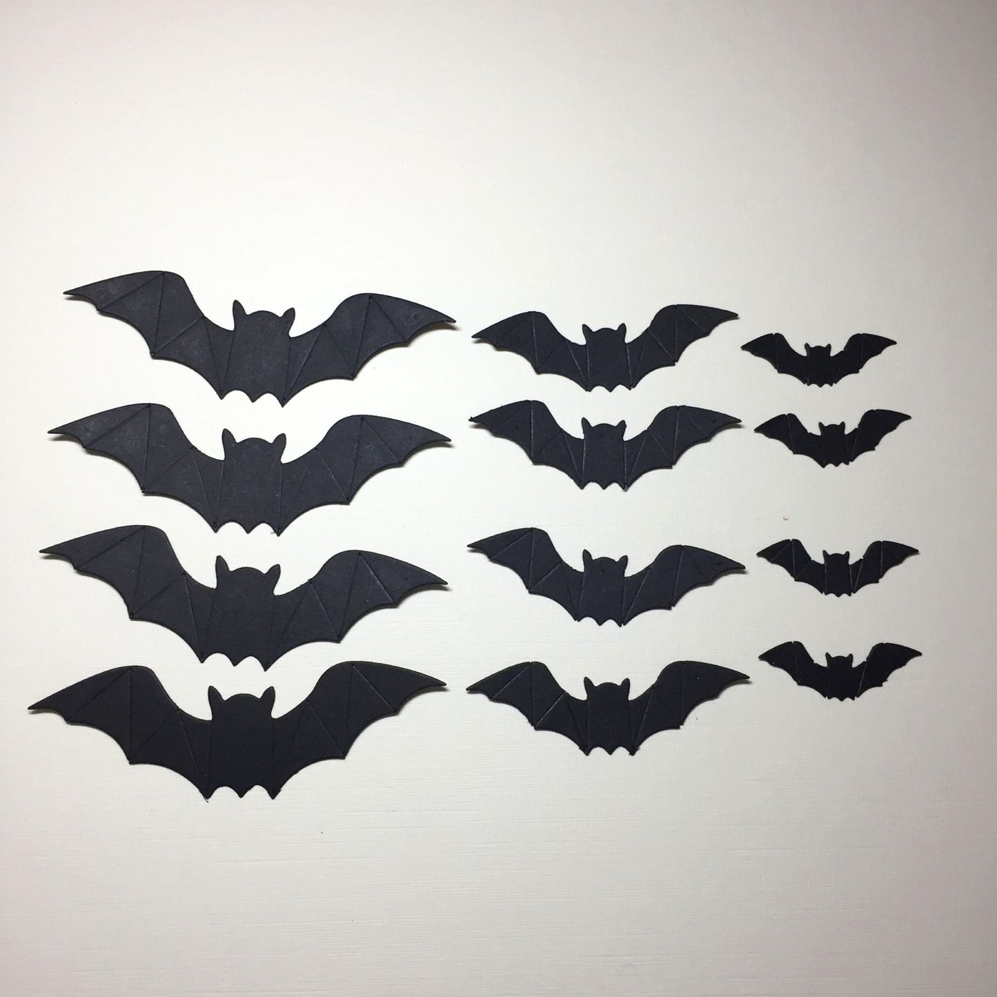 12 Black FLYING BATS - 3 SIZES Halloween Card Making Die Cuts
