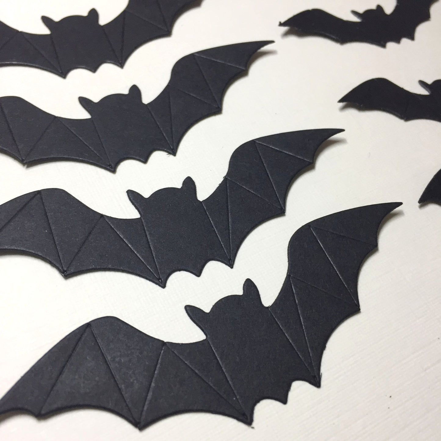 12 Black FLYING BATS - 3 SIZES Halloween Card Making Die Cuts
