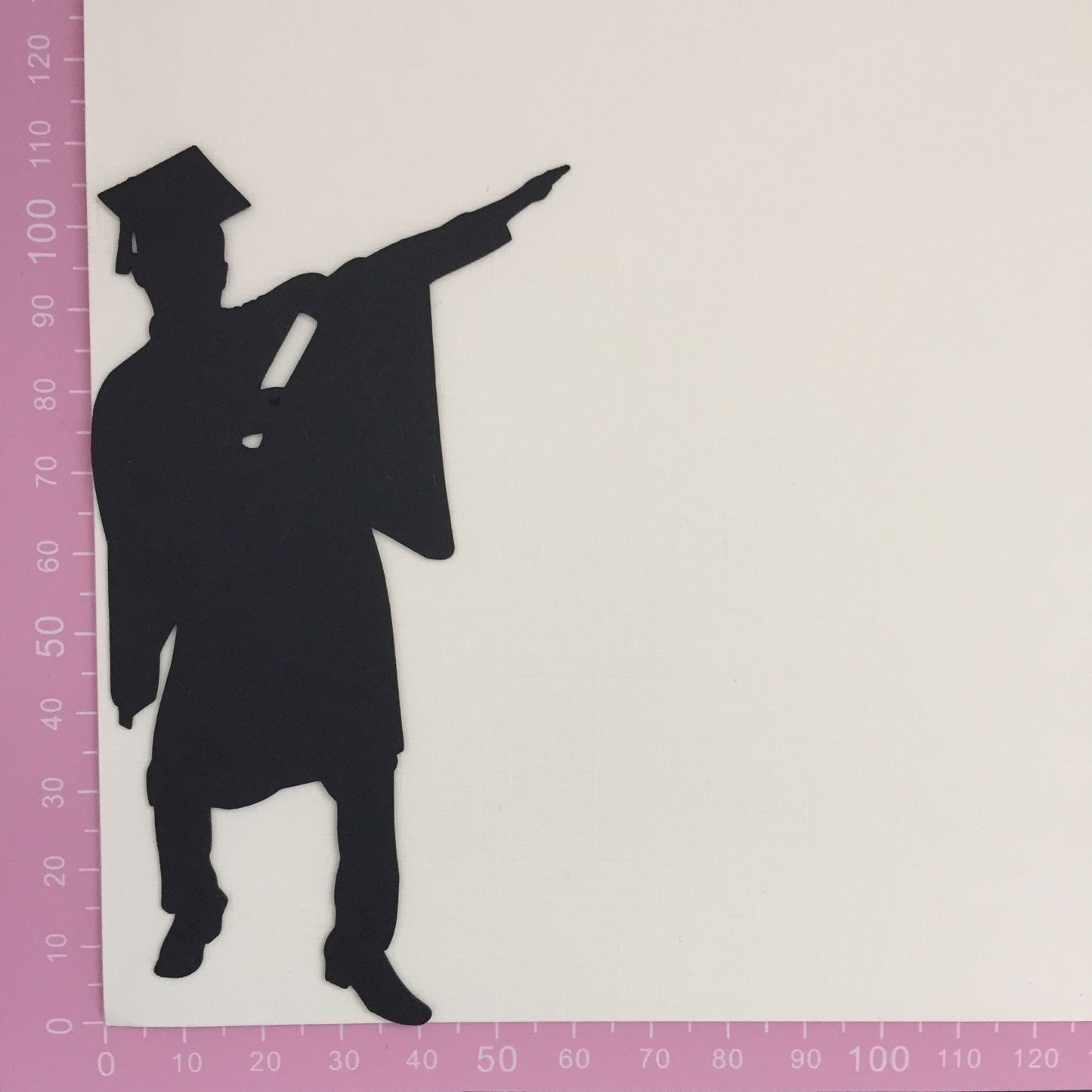 6 Black MALE/BOY GRADUATE Silhouette Graduation Card Making Die Cuts