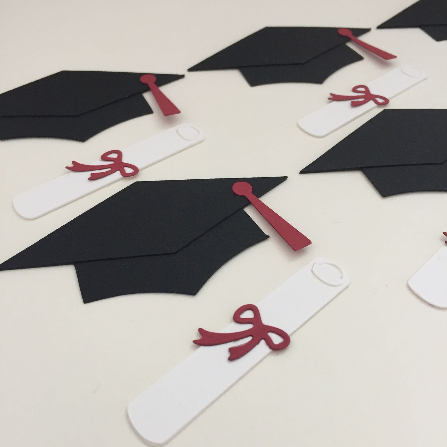 6 Graduation MORTAR BOARD & SCROLL Die Cut Card Making Toppers