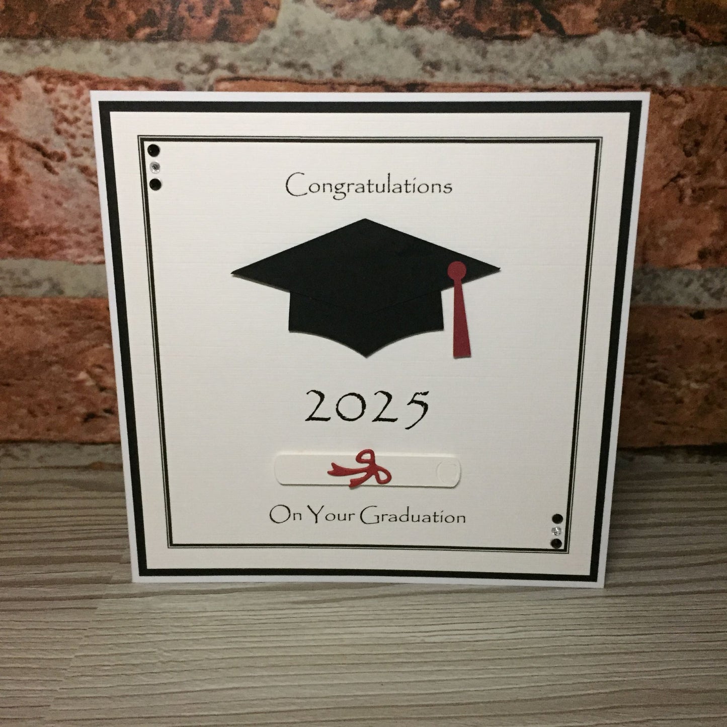 6 Graduation MORTAR BOARD & SCROLL Die Cut Card Making Toppers