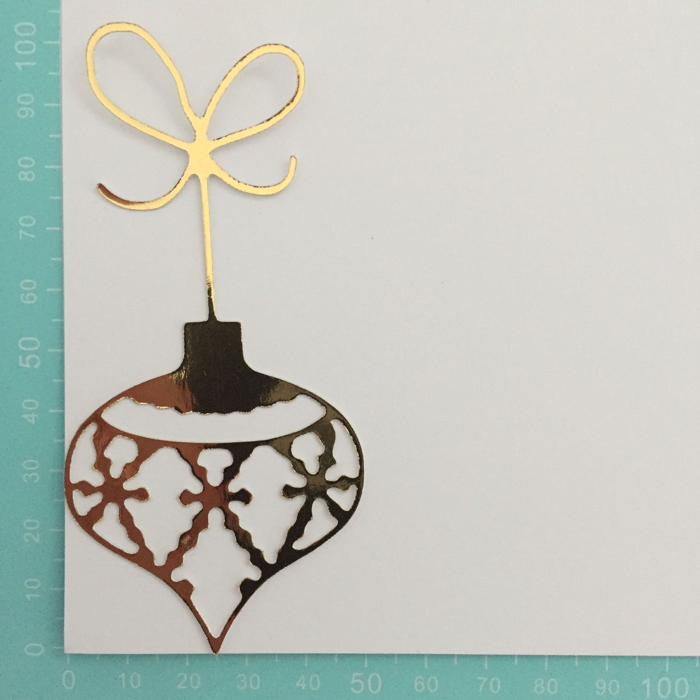 12 Gold & Silver TEARDROP BAUBLE Christmas Card Making Die Cuts