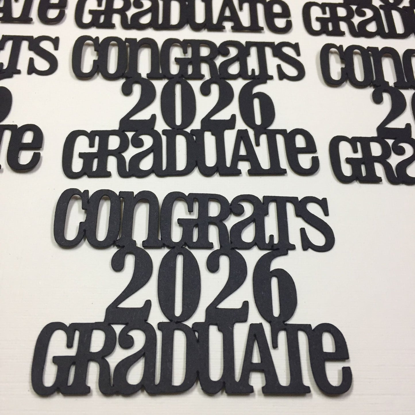 10 Black 'CONGRATS 2026 GRADUATE' Graduation Sentiment Card Making Die Cuts