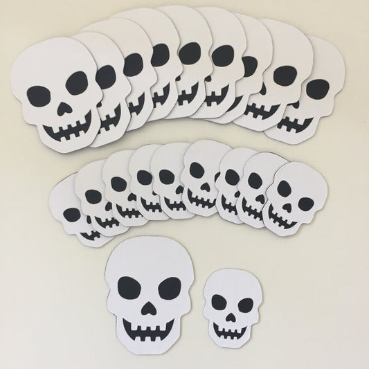 20 SKELETON SKULL Halloween Card Making Die Cut Toppers - 2 Sizes