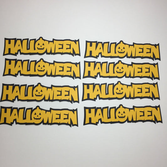 8 HALLOWEEN PUMPKIN SENTIMENT Card Making Die Cut Toppers
